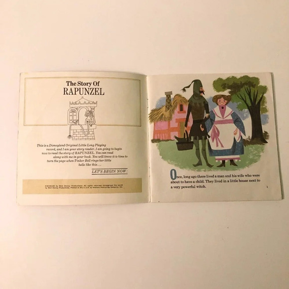 Vintage 1970 Disney The Story of Rapunzel Book Only  No Record - Picture 5 of 16